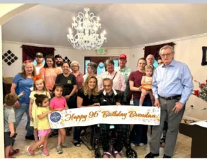 Our resident Mr. Love 96th birthday party with family and friends at Olimpia’s Senior Care.