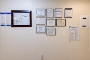 Olimpia senior care certification license achievement wall 3 close shot